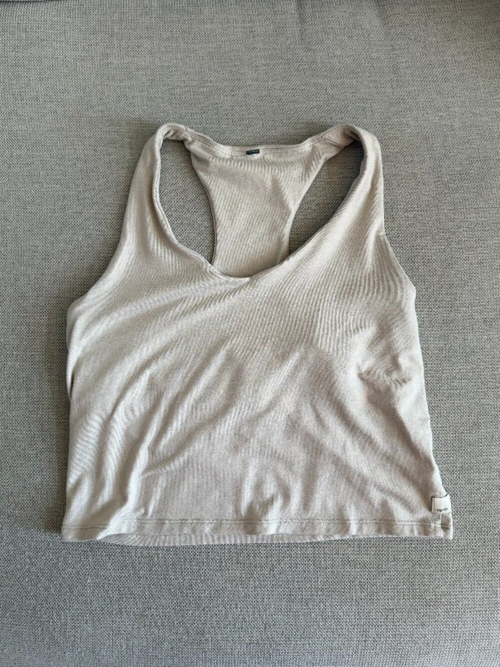 Vuori Halo Performance Crop 2.0 - Ecru Heather - Large